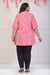 Peach Plus Size Women Cotton Blend Leheriya Print Short Kurta-690