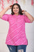 Pink  Plus Size Women Cotton Blend Leheriya Print Short Kurta-691