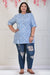 Grey Plus Size Women Cotton Blend Leheriya Print Short Kurta-692