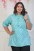 Rama Green Plus Size Women Cotton Blend Leheriya Print Short Kurta-693