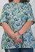 Plus Size Green Cotton Floral Print Short Kurta-696