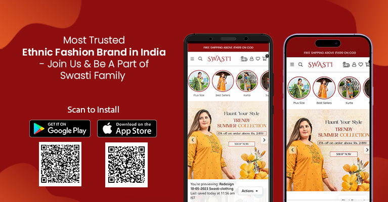 Bar codes to download swasti app from Google Play store and Apple App store