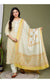 Light Yellow Cotton Printed Kurta Pant Set with Dupatta-1003