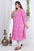 Plus Size Pink Cotton Blend Leheriya Print Straight Kurta-329