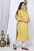 Plus Size Yellow Cotton Blend Floral Print Straight Kurta-340