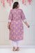 Plus Size Purple Cotton Floral Print Straight Kurta-703