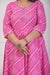 Plus Size Pink Leheriya Print Flared Long Kurta-686