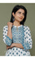 Blue Cotton Floral Printed Anarkali Kurta -1011