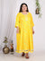 Plus Size Yellow Cotton Blend Lahariya Print Embroidered -400010