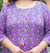 Plus Size Purple Cotton Floral Print Straight Kurta-441