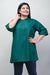 Plus Size B/Green Cotton Blend Solid  Short Kurta-562