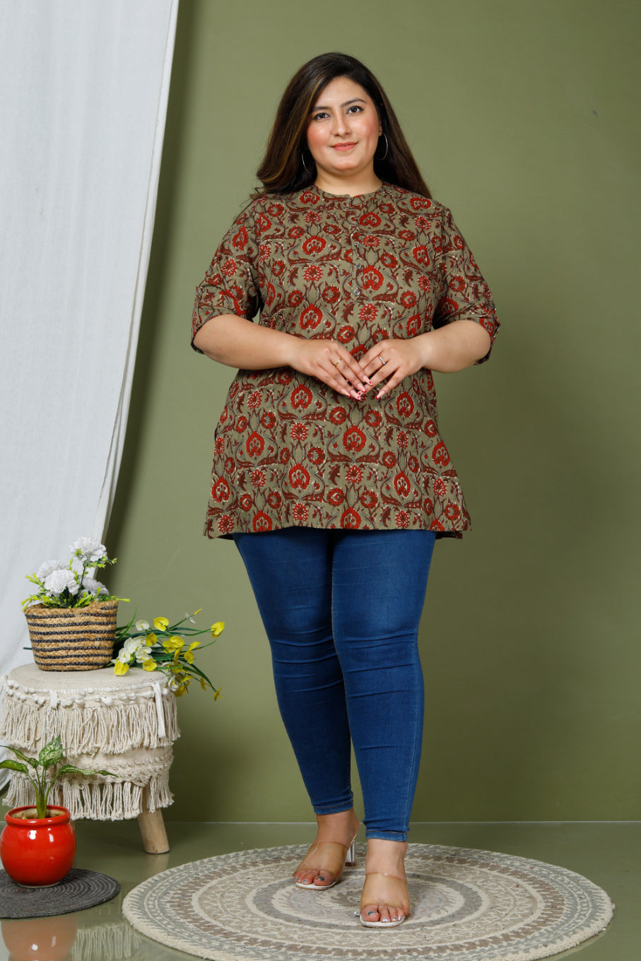 Plus size short store kurtis