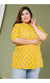 Plus Size Yellow Cotton Blend Floral Print Short Kurta-664