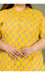 Plus Size Yellow Cotton Blend Floral Print Short Kurta-664