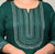 Plus Size Green Cotton Blend Embroidered Straight Kurta-246