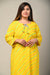 Plus Size Yellow Cotton Blend Leheriya Print Straight Kurta-501