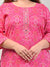 Plus Size Pink Cotton Bandhani Print Straight Kurta-541