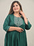 Plus Size Green Cotton Blend Embroidered Anarkali-591