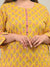 Plus Size Yellow Cotton Floral Print Straight Kurta-598