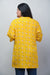 Plus Size Yellow Cotton Blend Floral Print Short Kurta-630