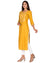 Yellow Cotton Blend Embroidered Straight Kurta-246
