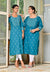 Plus Size Blue Cotton Ikat Print Straight Kurta-355