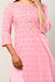 Pink Cotton Floral Print Straight Kurta-494