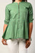 Green Cotton Floral Print Straight  Short Kurta-499