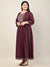 Plus Size Purple Cotton Blend Embroidered Anarkali-610