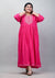 Plus Size Pink Cotton Blend Embroidered Anarkali-591